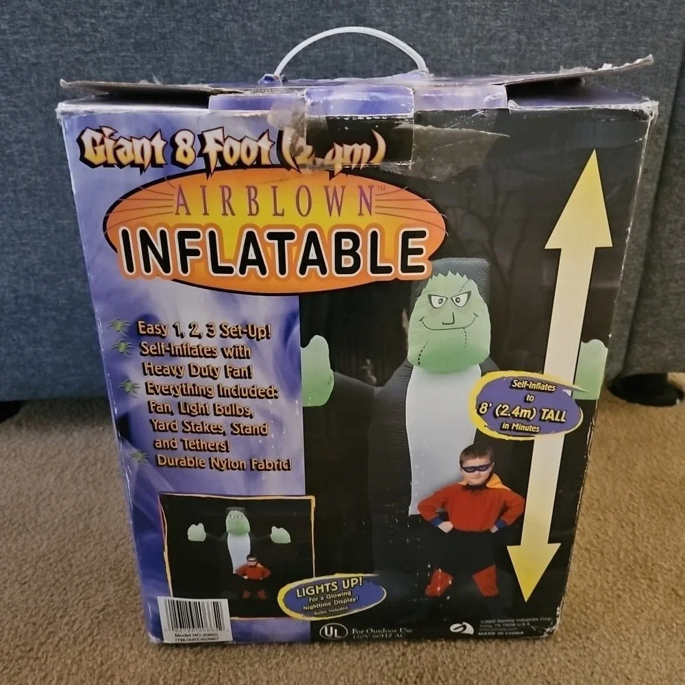 GEMMY 8 Foot Inflatable Monster Halloween Frankenstein Airblown Giant Works